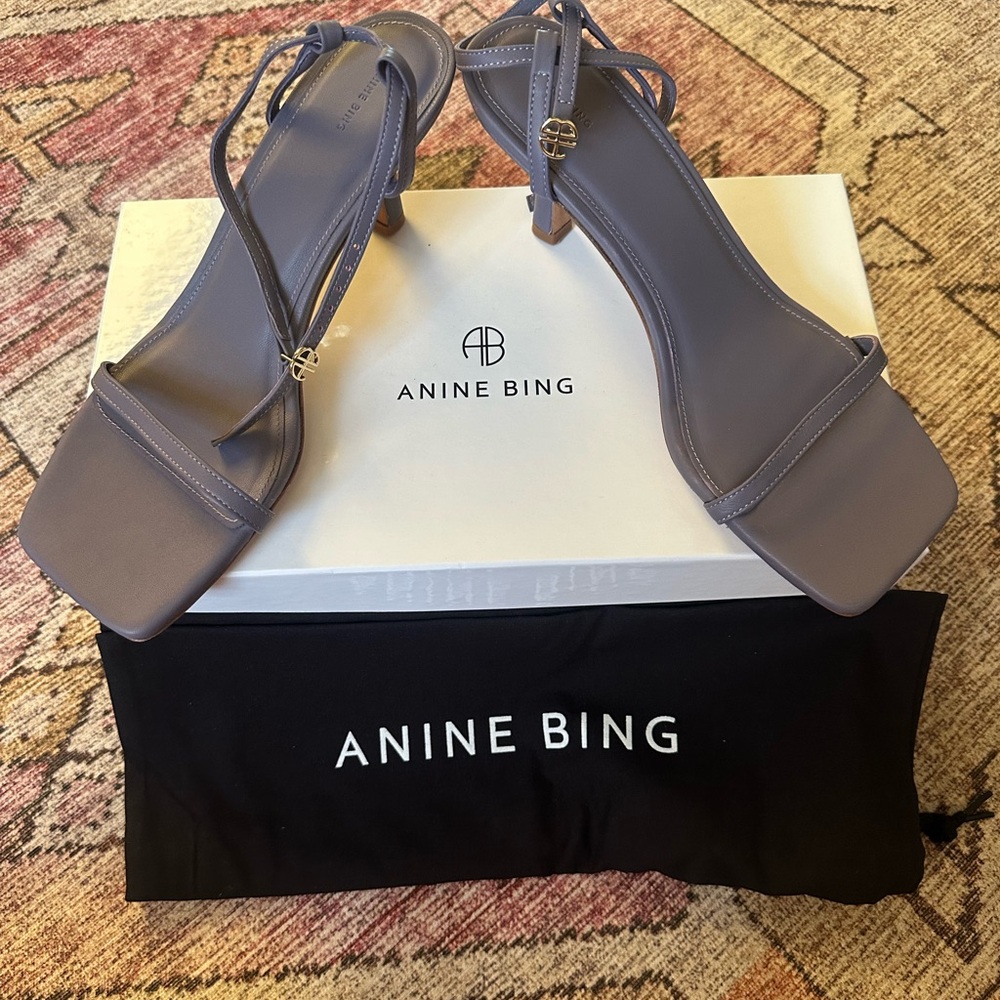 NIB Anine Bing Invisible Sandals in Violet, Size 39
